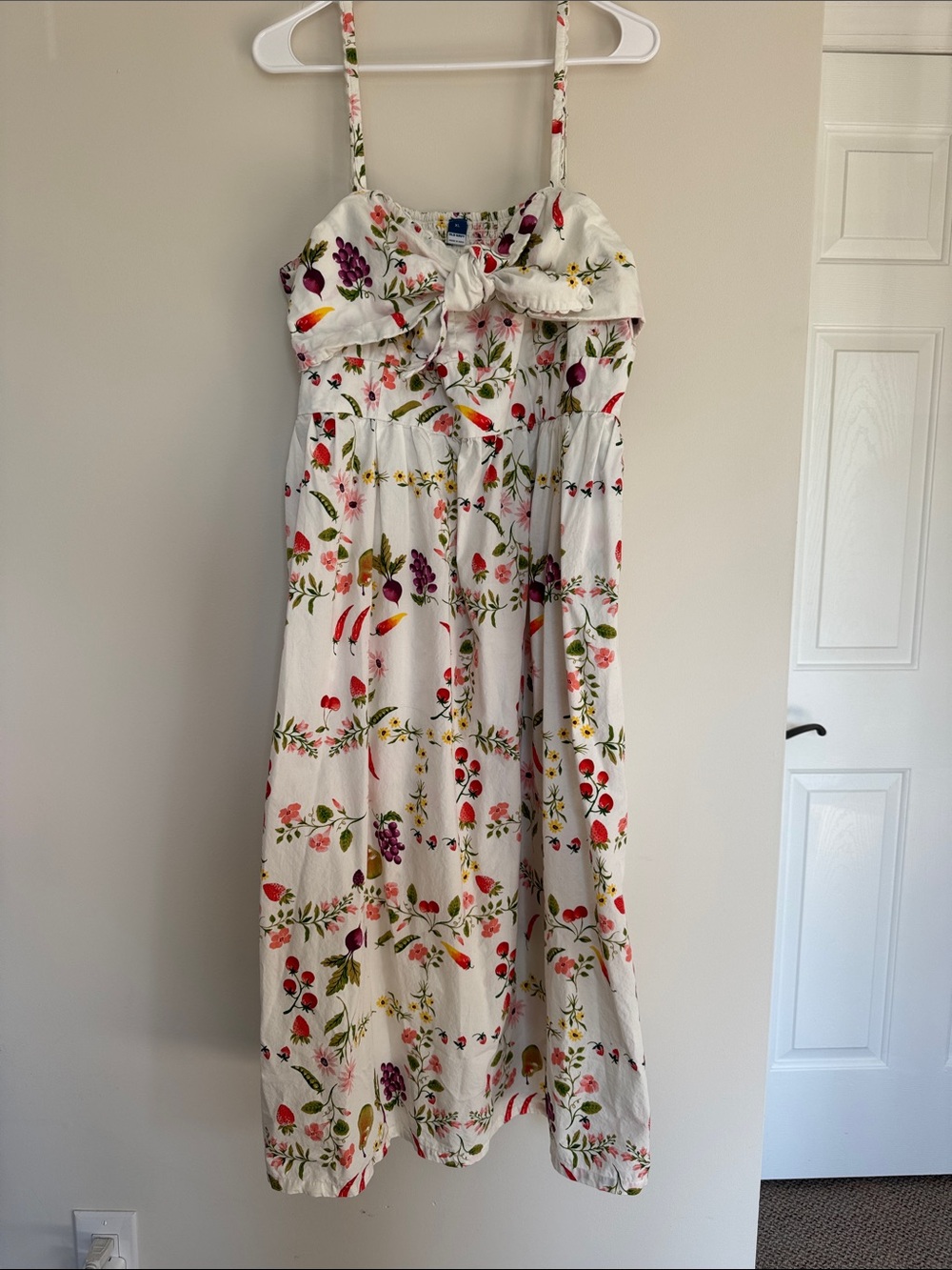 Old Navy White Floral Smocked Dress with Bright Blooms